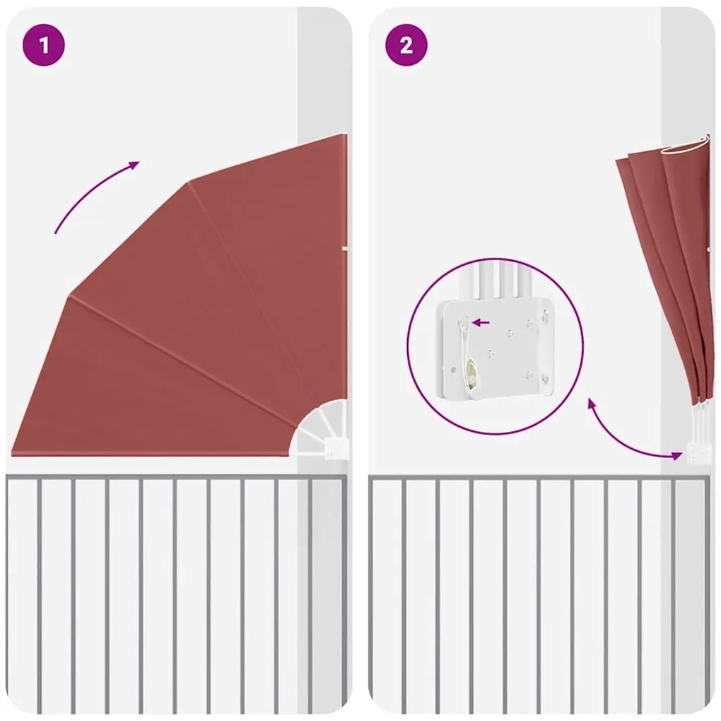 vidaXL Αδιάφανο σκίαστρο μπαλκονιού Τερακότα 160 x 160 cm Πολυεστέρας