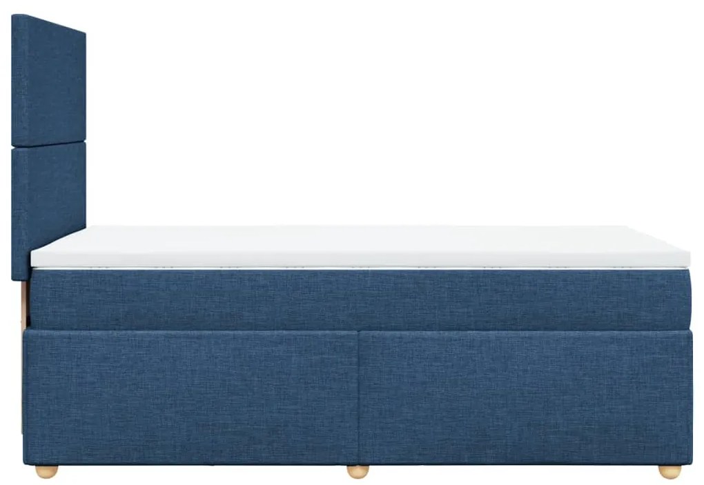 vidaXL Κρεβάτι Boxspring με Στρώμα Μπλε 100 x 200 εκ. Υφασμάτινο