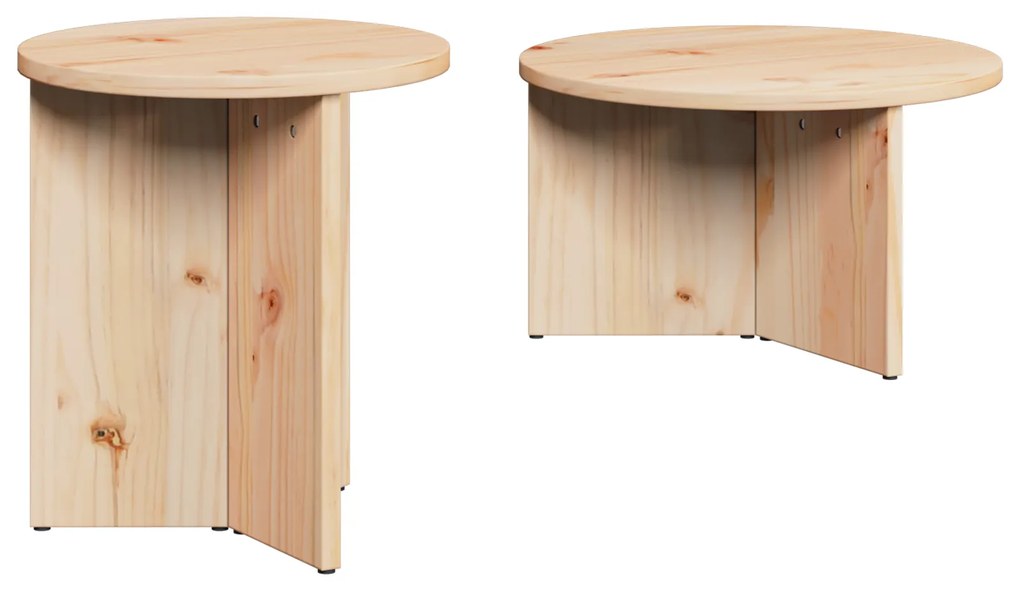 vidaXL Σετ Τραπεζιού Για Καφέ 2 pcs Φυσικό 49 x 49 x 28 εκ