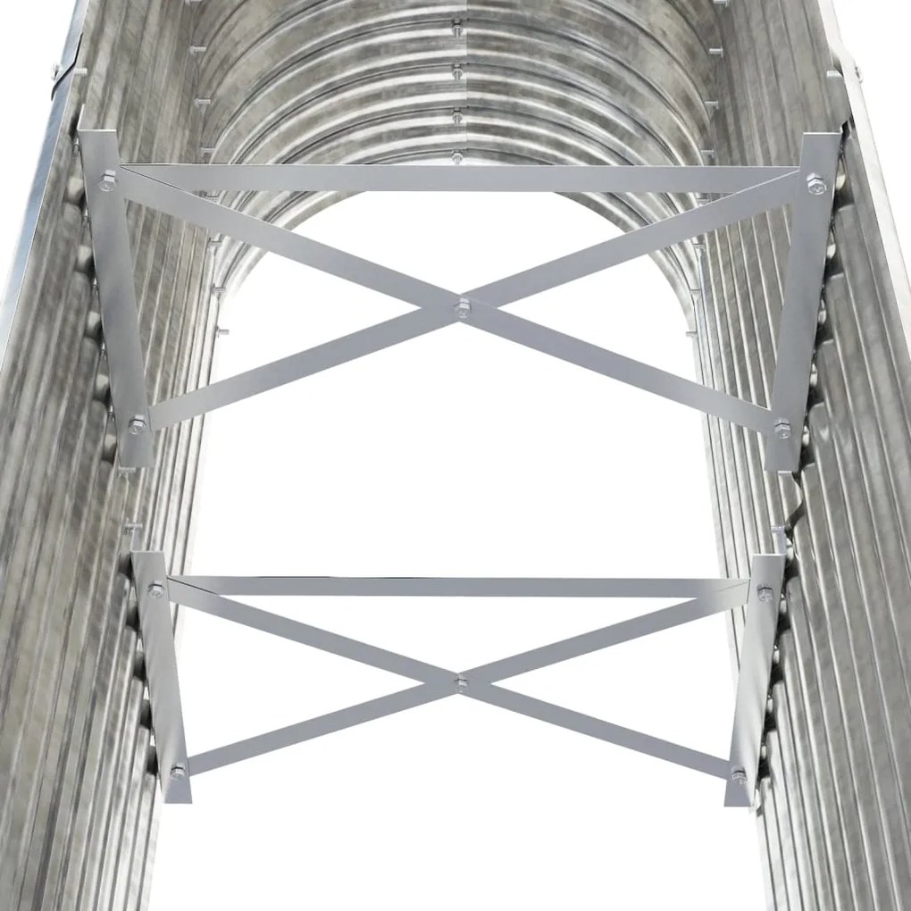 vidaXL Ζαρντινιέρα Ασημί 114x40x68 εκ. Γαλβανισμένος χάλυβας