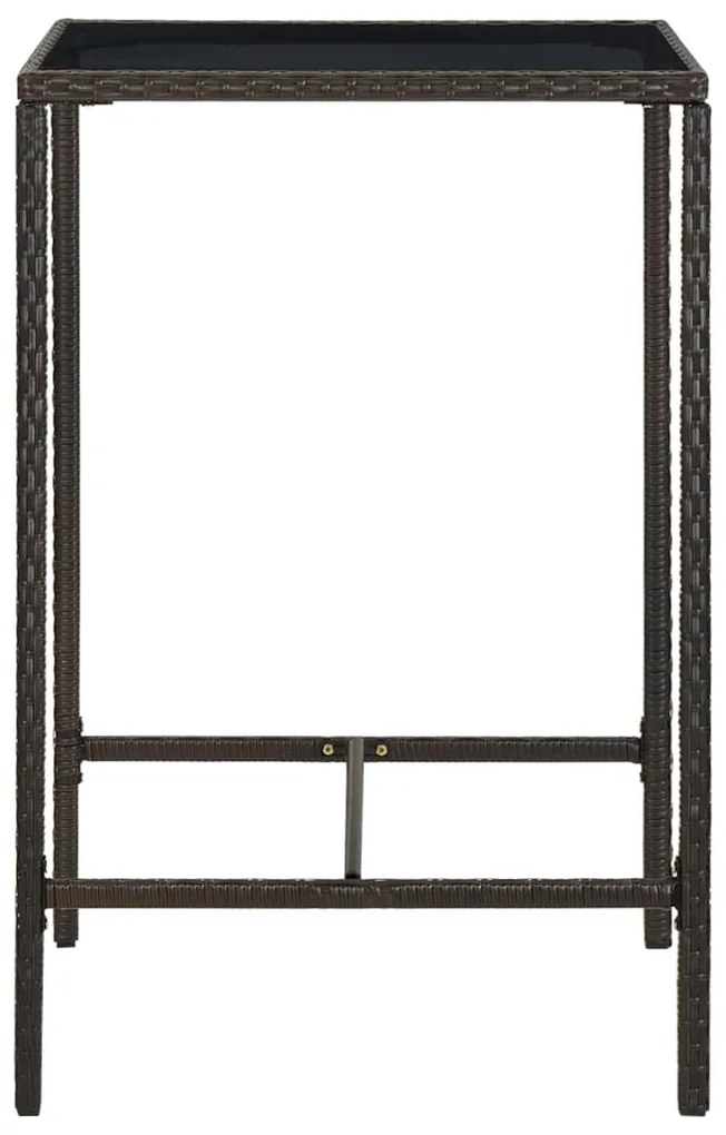 vidaXL Σετ Επίπλων Μπαρ Κήπου 5 Τεμαχίων Καφέ από Συνθετικό Ρατάν