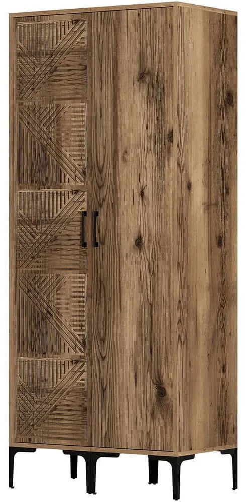 Ντουλάπα Δίφυλλη Kumsal 845HCT5427 80x47,5x201,4cm Walnut Δίφυλλη