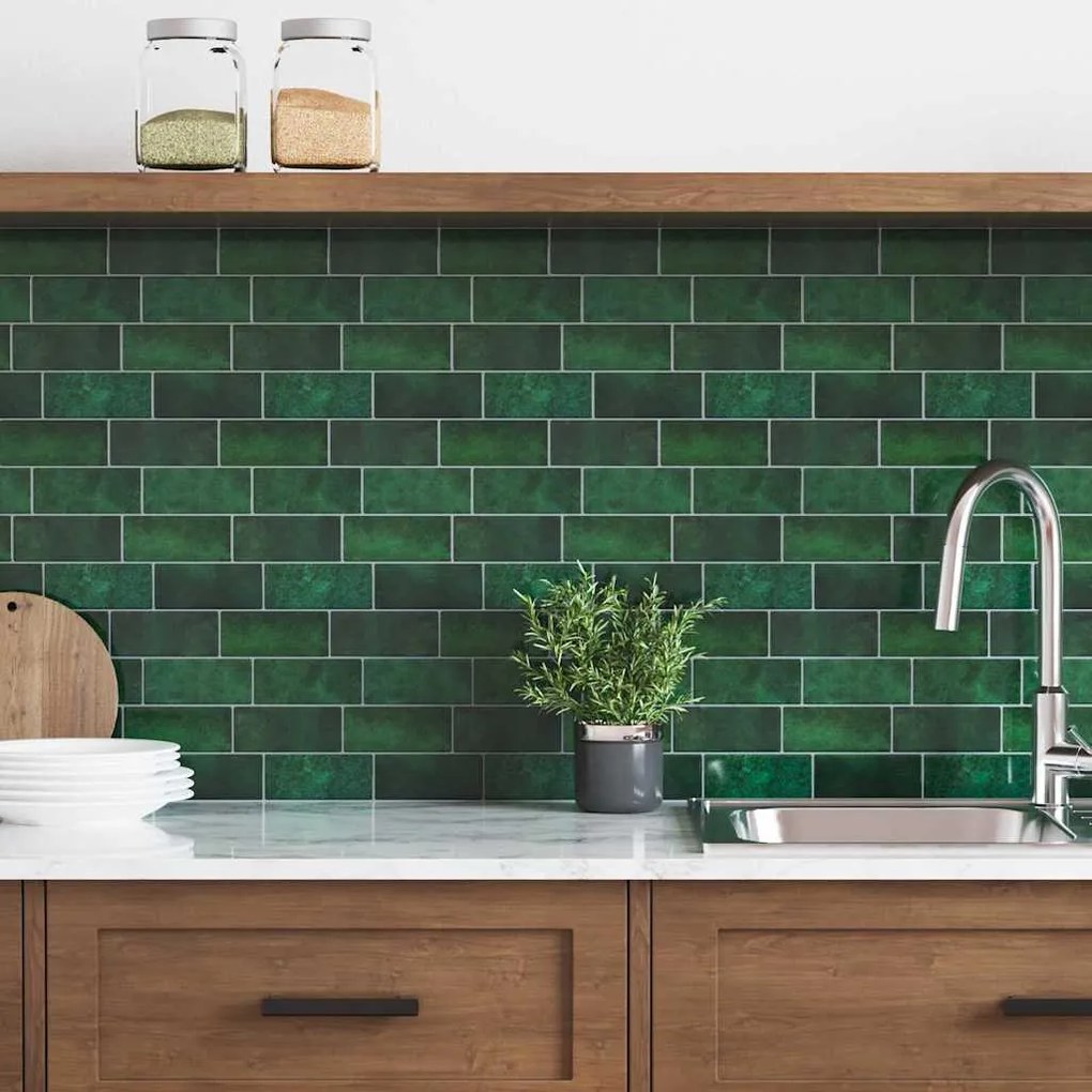 vidaXL Πλακάκι Subway 20 pcs Σκούρο Πράσινο 29 x 21 εκ