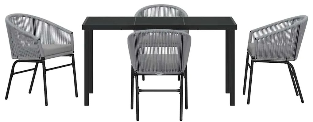 vidaXL Σέτ φαγητού για κήπο 5 pcs Ανθρακί Χάλυβας με επίστρωση πούδρας