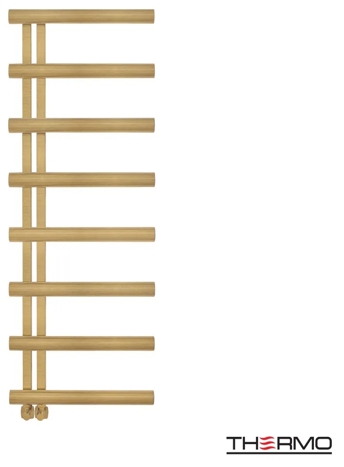 Θερμαινόμενη Πετσετοκρεμάστρα H138x50cm Brushed Brass (Gold) PVD Υδραυλική/Ηλεκτρική Λειτουργία AISI 304 Thermo Accent ACC13850-211