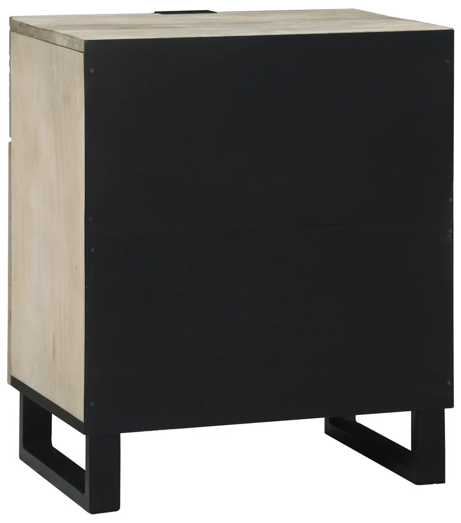 vidaXL Κομοδίνα με συρτάρι Λευκό και Μαύρο 50 x 33 x 60 εκ