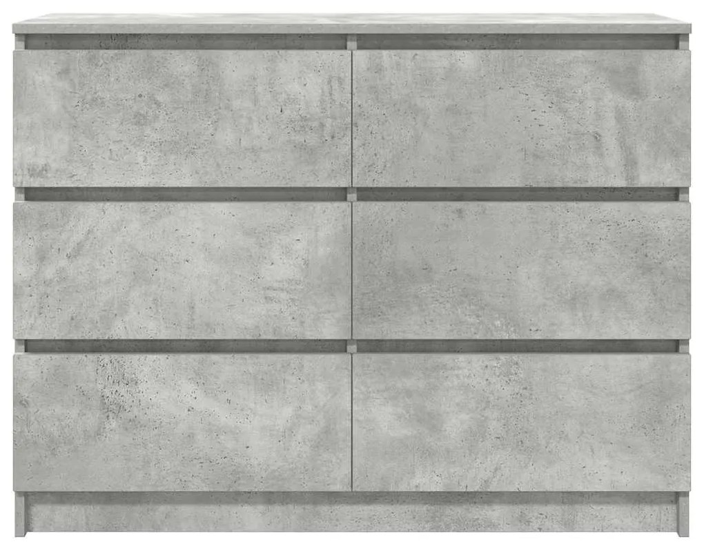 vidaXL Sideboard Μπετόν Γκρι 100x35x76 cm Κατασκευασμένο ξύλο