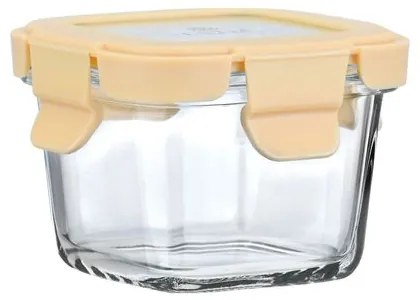 Estia Φαγητοδοχείο Από Βοριοπυριτικό Γυαλί Click And Seal 160ml 9.2x9.2x6.3cm Με Πλαστικό Καπάκι Ivory 01-29814