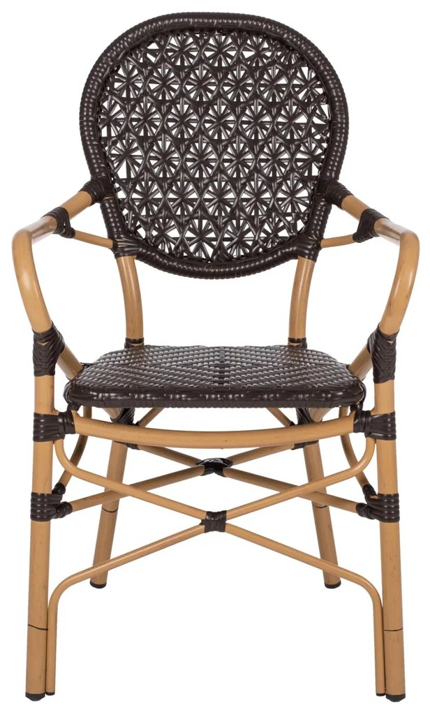 Καρέκλα - Πολυθρόνα C5926.01 Αλουμινίου Bamboo Look Καφέ και Καφέ Rattan 56x62x95Yεκ. 56x62x95 εκ.