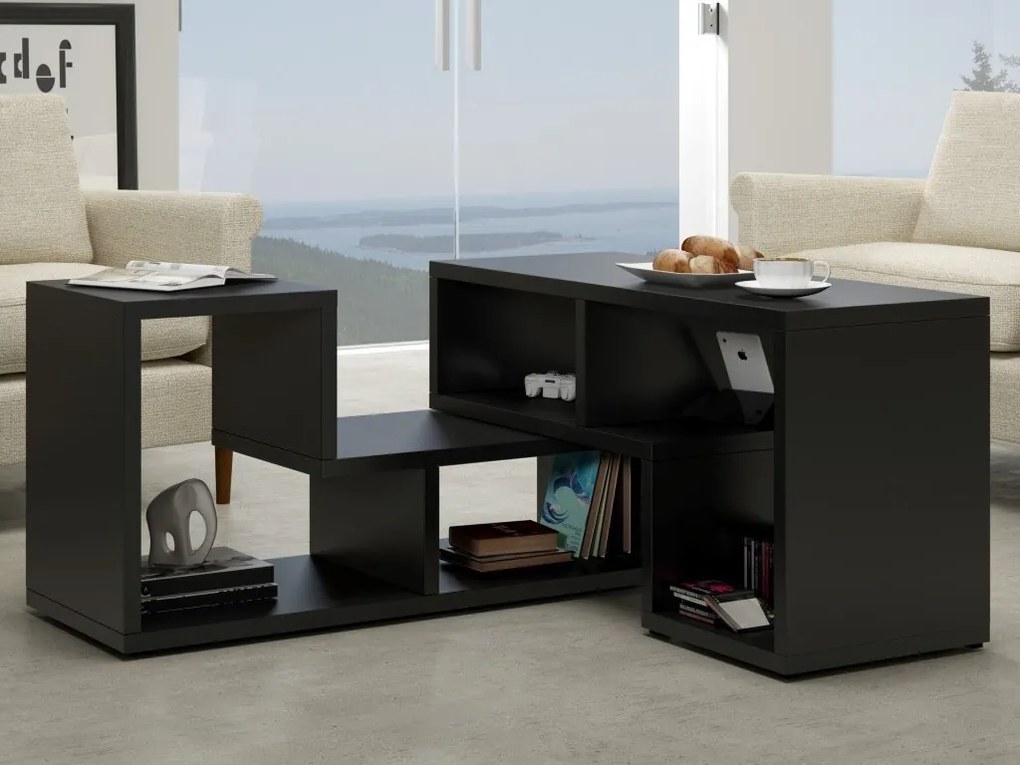 Τραπέζι Tv Gilroy 110, Μαύρο, 90x48x35cm, 32 kg | Epipla1.gr