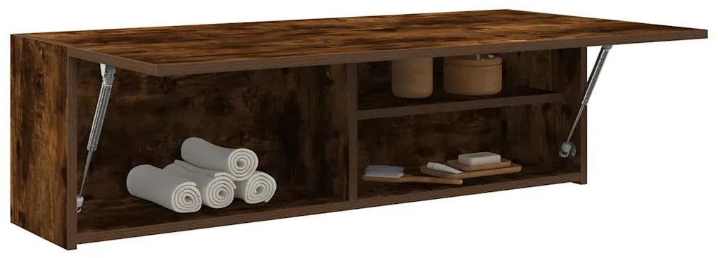 ντουλάπι τοίχου μπάνιου καπνιστή δρυς 100x25x30 cm