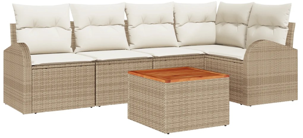 vidaXL Σετ Καναπέ Κήπου 6 pcs Beige, λευκό Μεγάλο