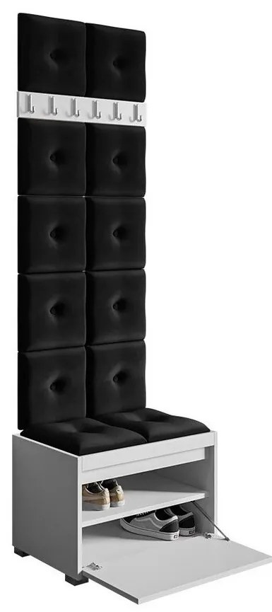 Σετ διαδρόμου Trenton 134 Άσπρο + Manila 18, 207x64x34cm, 16 kg, Ταπισερί, Πλαστικοποιημένη μοριοσανίδα, Τοίχου, Εντοιχισμένη | Epipla1.gr