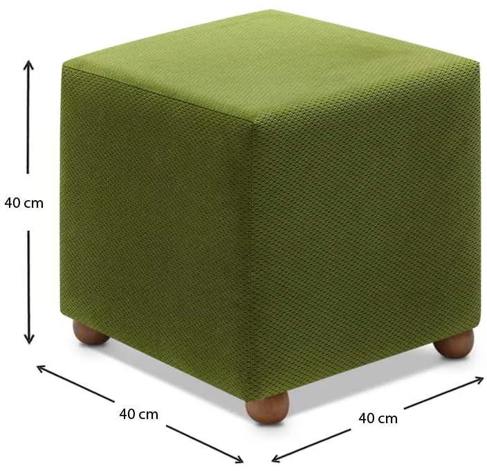 Σκαμπώ Ranma Megapap υφασμάτινο χρώμα πράσινο 40x40x40εκ.