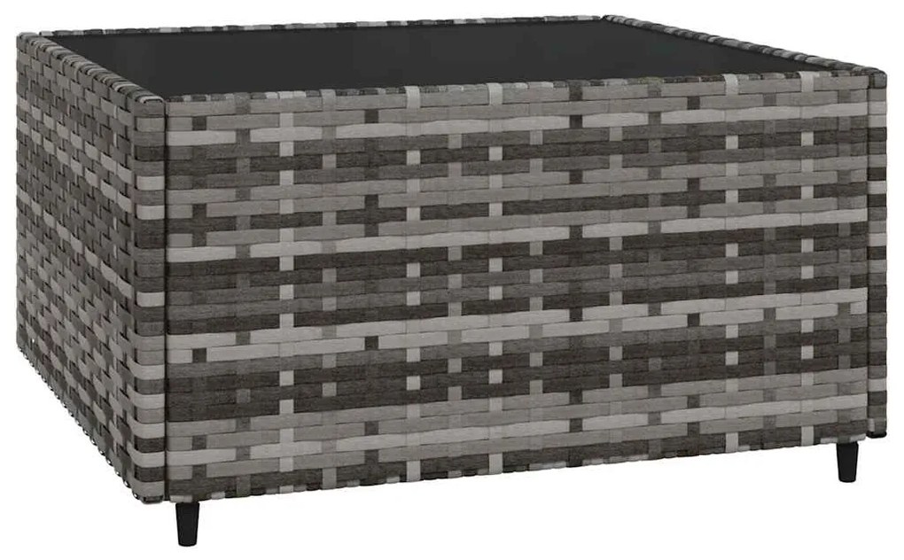 vidaXL Σαλόνι Κήπου 4 Τεμαχίων Γκρι Συνθετικό Ρατάν με Μαξιλάρια