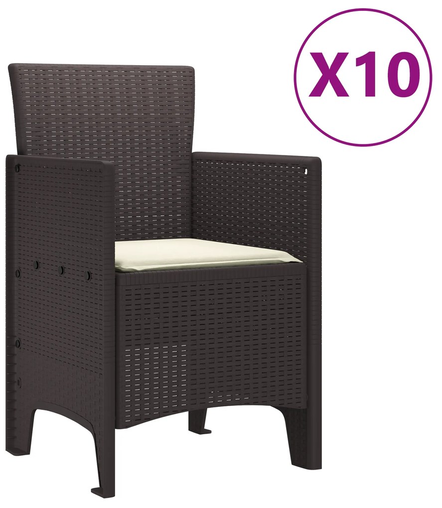 vidaXL Σετ Τραπεζαρίας Κήπου 11 pcs Καφέ 250 x 100 x 73 εκ
