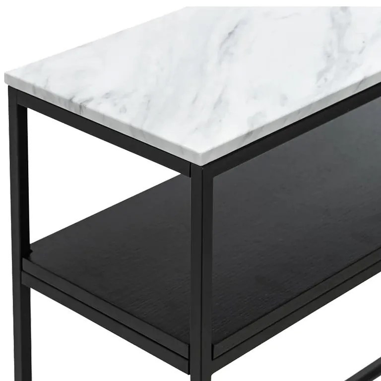 Κονσόλα Castel I όψη μαρμάρου λευκό - μαύρο μέταλλο 120x35x80 εκ. 120x35x80 εκ.