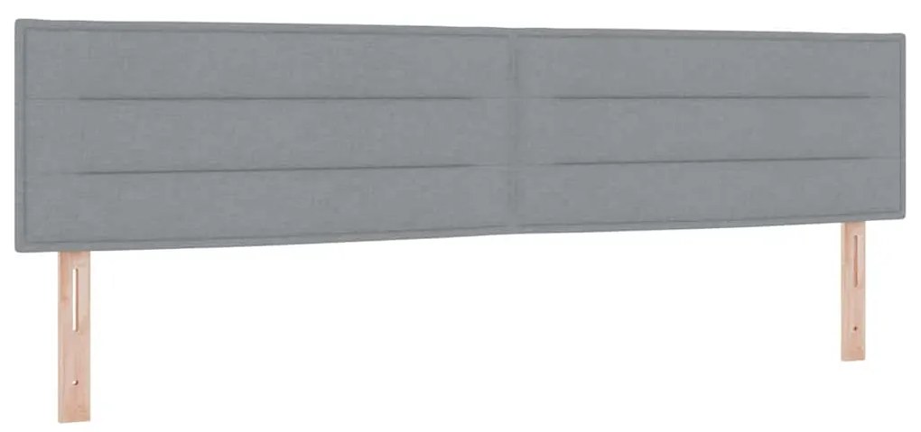 vidaXL Κρεβάτι box spring με στρώμα Ανοιχτό γκρι 200 x 200 cm ύφασμα