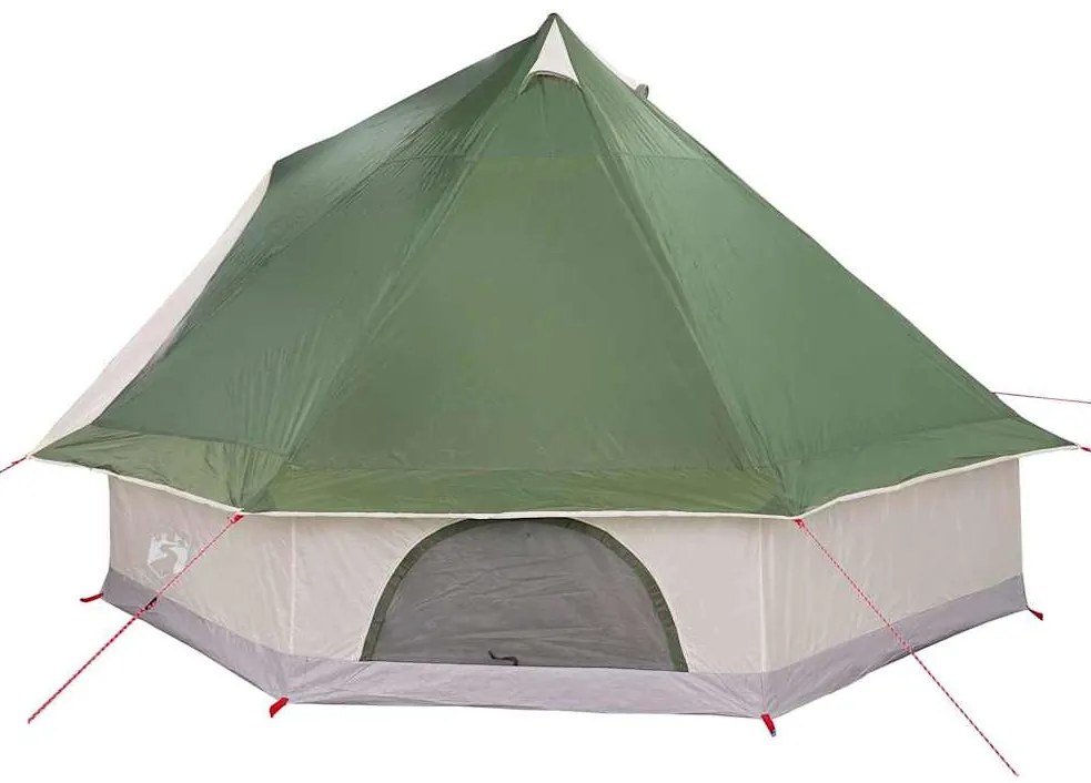 vidaXL Οικογενειακή Σκηνή Τίπι Πράσινο και μπεζ 400 x 346 x 250 εκ.