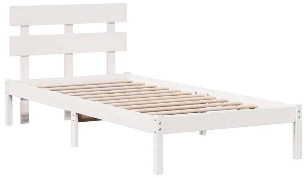 vidaXL Σκελετός Κρεβατιού Λευκό 80 x 200 cm Μασίφ ξύλο πεύκου