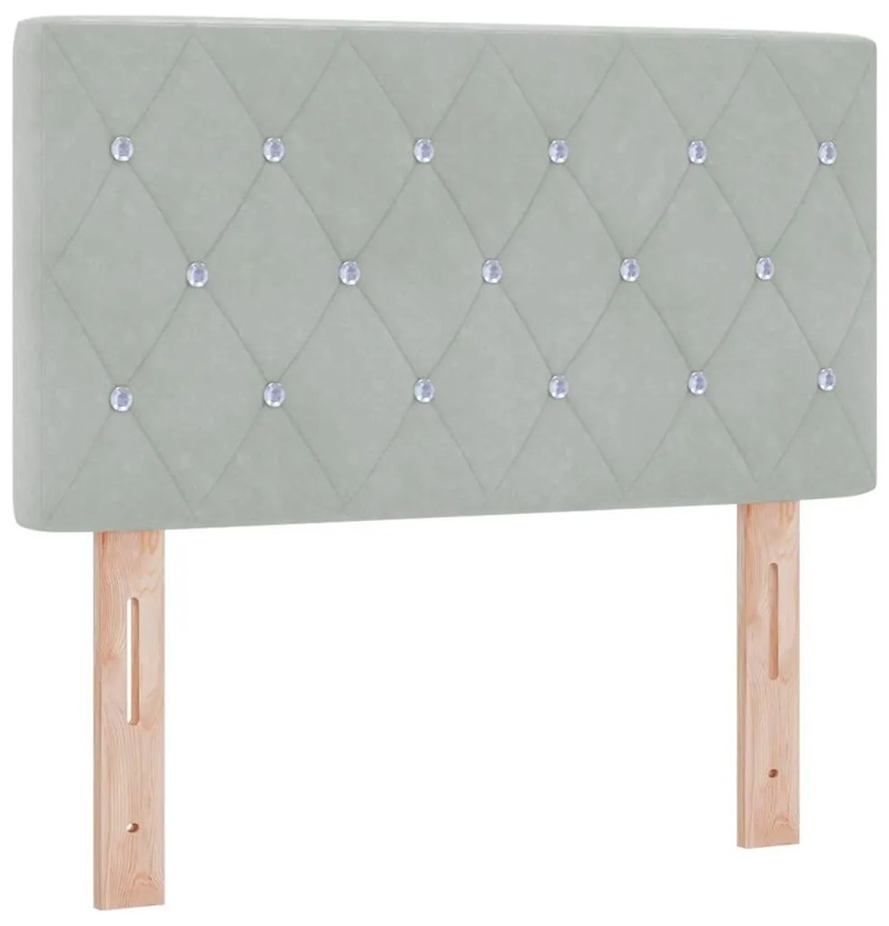 vidaXL Βελούδινο Κεφαλάρι Argyle Ανοιχτό γκρι 80 cm Βελούδο