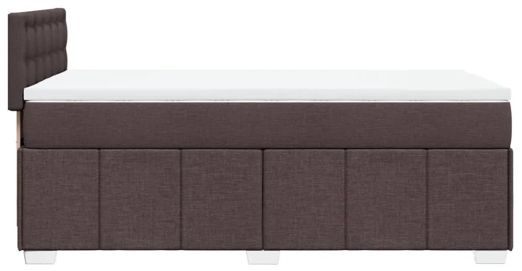 vidaXL Κρεβάτι Boxspring με Στρώμα Σκούρο Καφέ 100x200 εκ. Υφασμάτινο