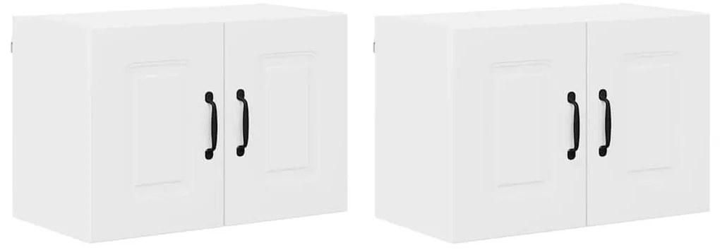 vidaXL Κρεμαστό ντουλάπι κουζίνας με ράφι 2 pcs Λευκό 60 x 31 x 40 εκ