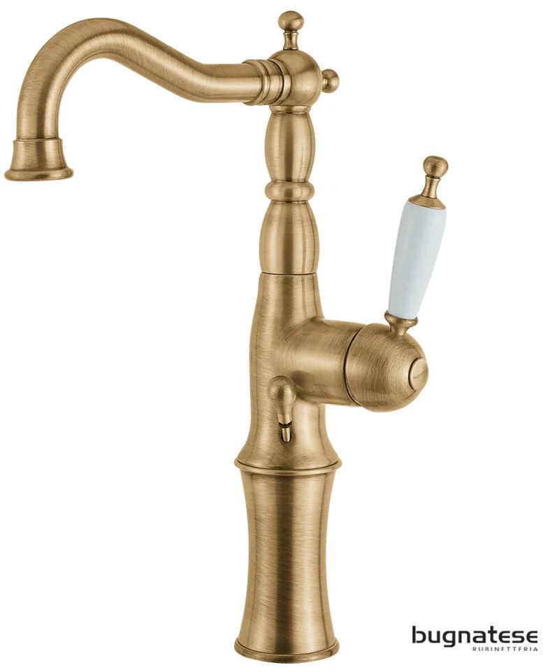 Μπαταρία Νιπτήρα Υψηλή με Βαλβίδα Clic-Clac Oxford Bugnatese Bronze 6317-220