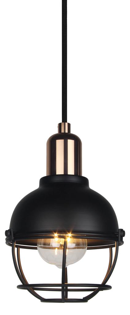 Φωτιστικό Κρεμαστό Μονόφωτο Μεταλλικό Μαύρο E27 15x15x150cm