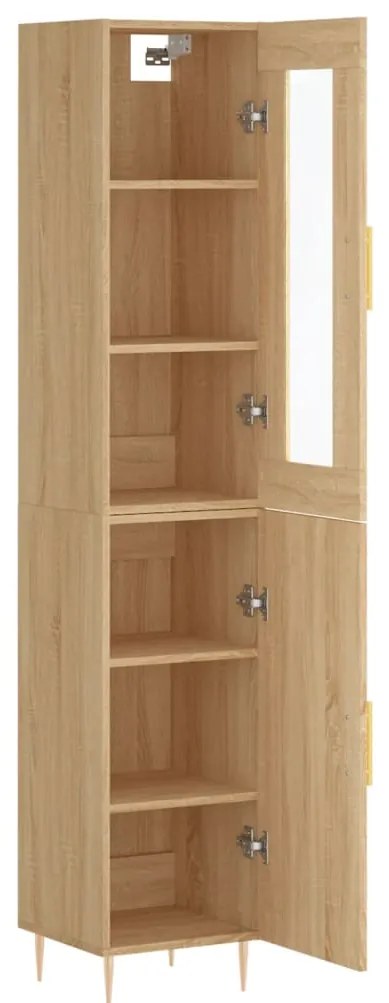 vidaXL Μπουφές Sonoma δρυς 34,5 x 34 x 180 εκ. από Επεξεργασμένο Ξύλο