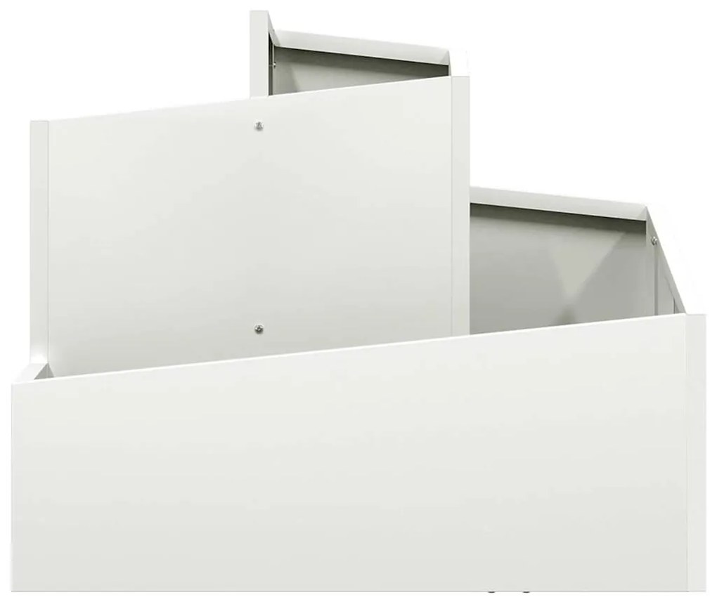 vidaXL Γλάστρα Κήπου Λευκό 60 x 60 x 50 εκ Ατσάλι