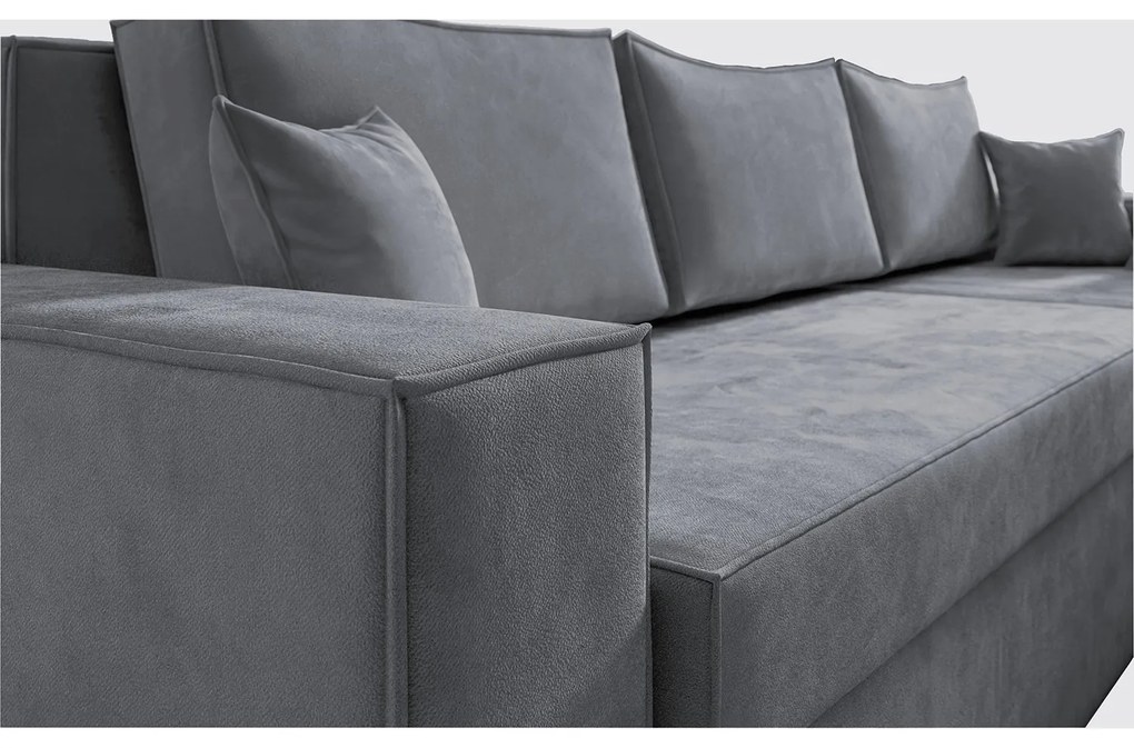 Καναπές Γωνιακός ArteLibre Αναστρέψιμος CAHABON Γκρι 250x210x79cm