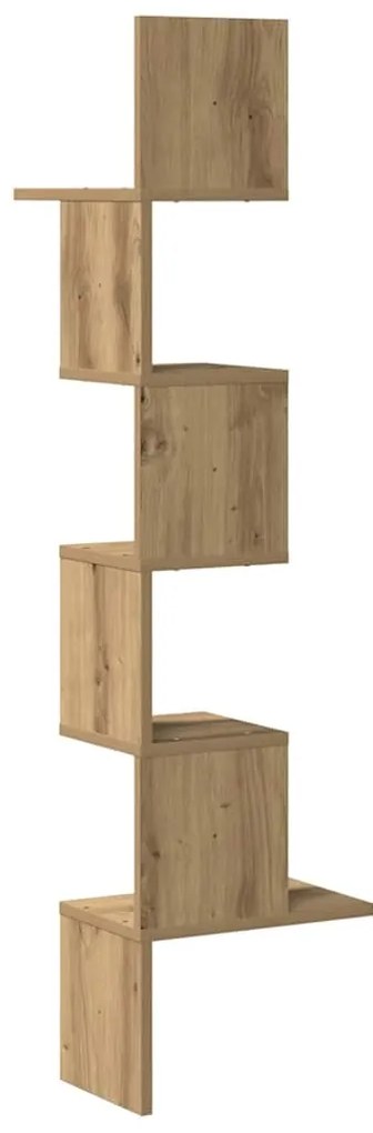 vidaXL Γωνιακό ράφι τοίχου Δρυς τεχνίτης 32x32x127,5 cm