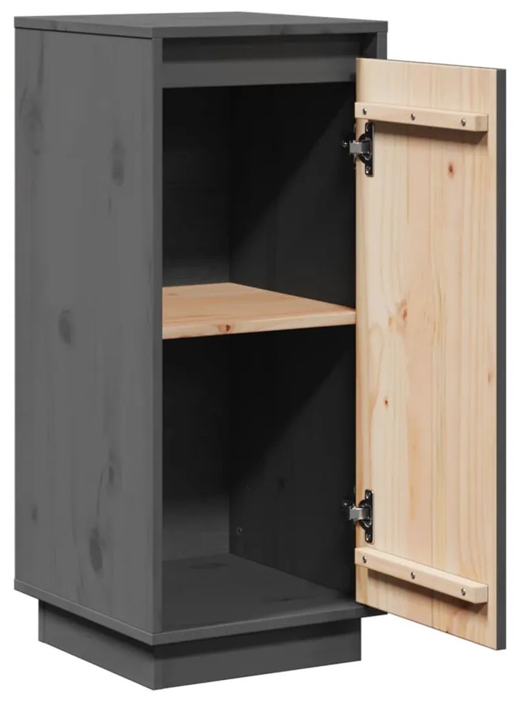 vidaXL Ντουλάπια 2 τεμ. Γκρι 31,5 x 34 x 75 εκ. από Μασίφ Ξύλο Πεύκου