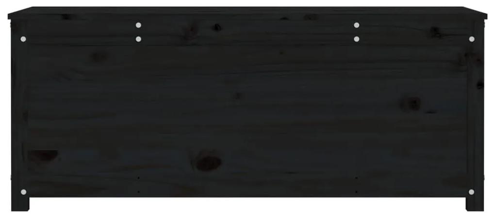 Κουτί Αποθήκευσης Μαύρο 110x50x45,5 εκ από Μασίφ Ξύλο Πεύκου - Μαύρο