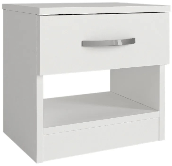 Κομοδίνο Lube Megapap χρώμα λευκό 40x28,2x40εκ.