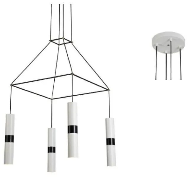 Φωτιστικό Οροφής HM854P56WH 4XGU10 56X56XH150 White Aca Decor Metal