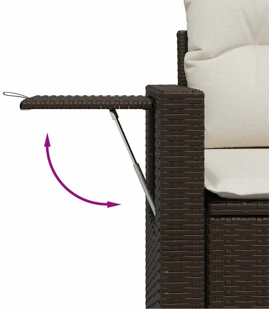 vidaXL Σαλόνι Κήπου Σετ 9 τεμ. Καφέ από Συνθ. Ρατάν με Μαξιλάρια