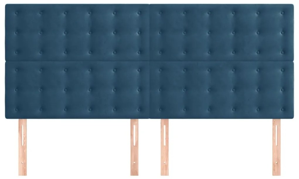 vidaXL Κεφαλάρι Σκούρο Μπλε Βελούδινο 180x5x118/128 εκ.