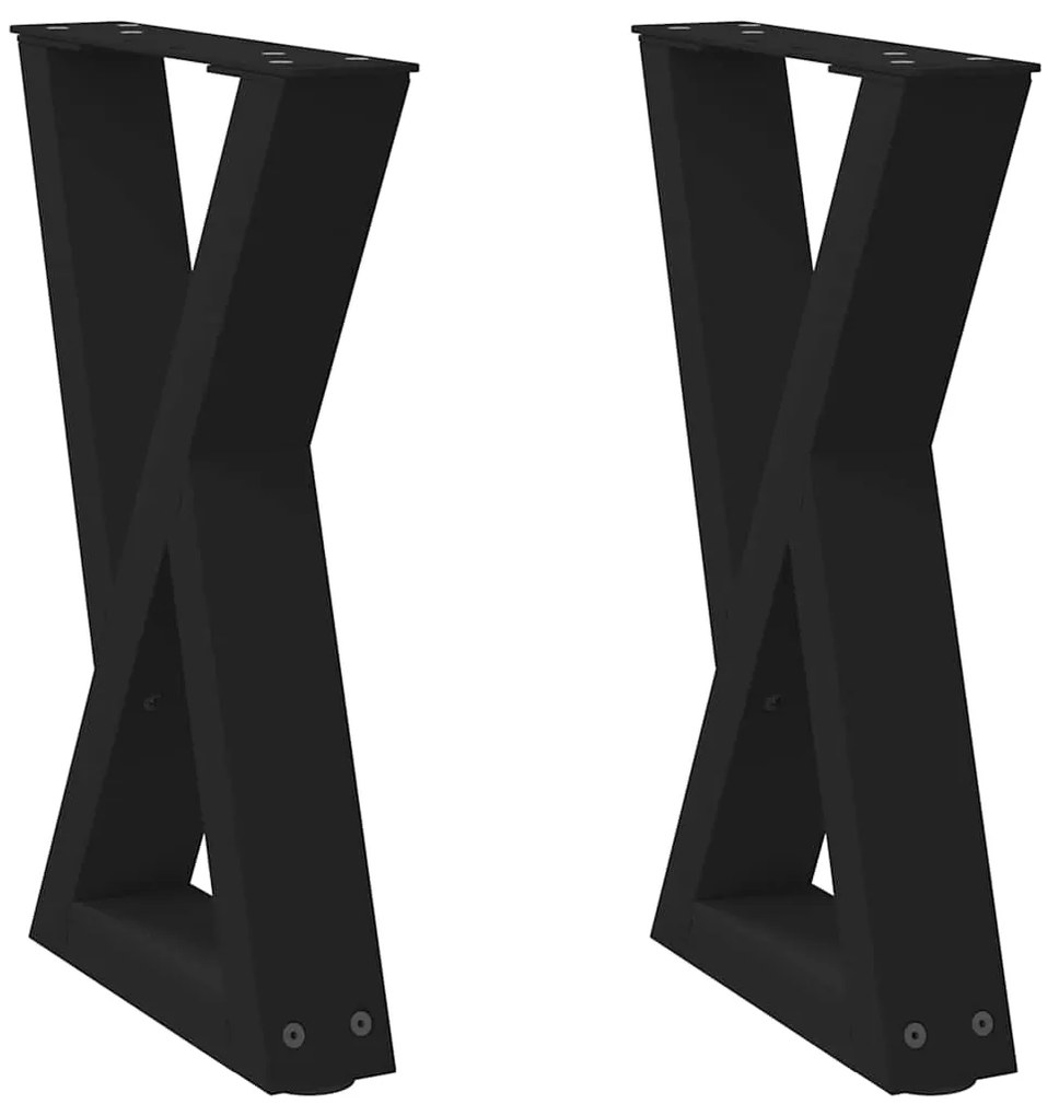 vidaXL Πόδια Τραπεζιού Σαλονιού 2 τεμ. Μαύρο 28x(42-43,3) εκ. Ατσάλι