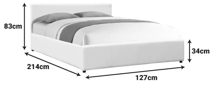 Κρεβάτι Dellia pakoworld με αποθηκευτικό χώρο pu μαύρο 120x200εκ