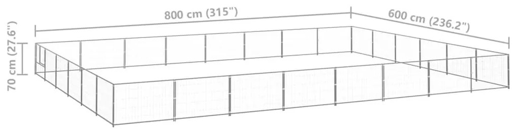 Σπιτάκι Σκύλου Ασημί 48 μ² Ατσάλινο - Ασήμι