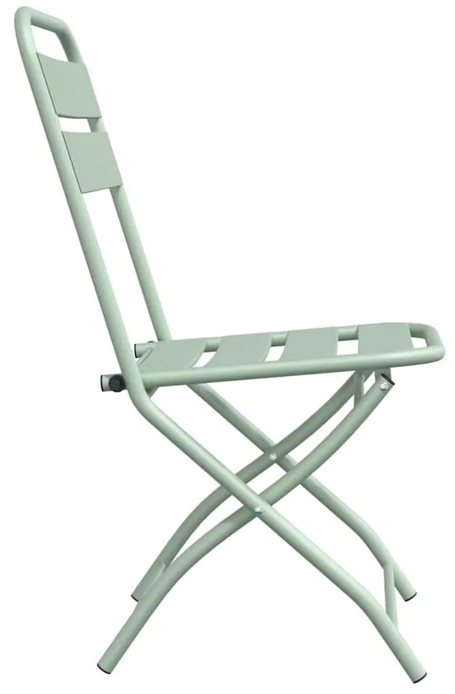vidaXL Πτυσσόμενη Καρέκλα Κήπου 2 pcs Πράσινο 55 x 56.5 x 91εκ Ατσάλι