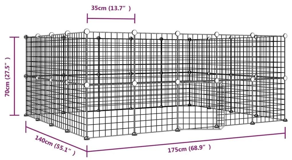 Κλουβί Κατοικίδιων με 52 Πάνελ + Πόρτα Μαύρο 35 x 35εκ Ατσάλινο - Μαύρο