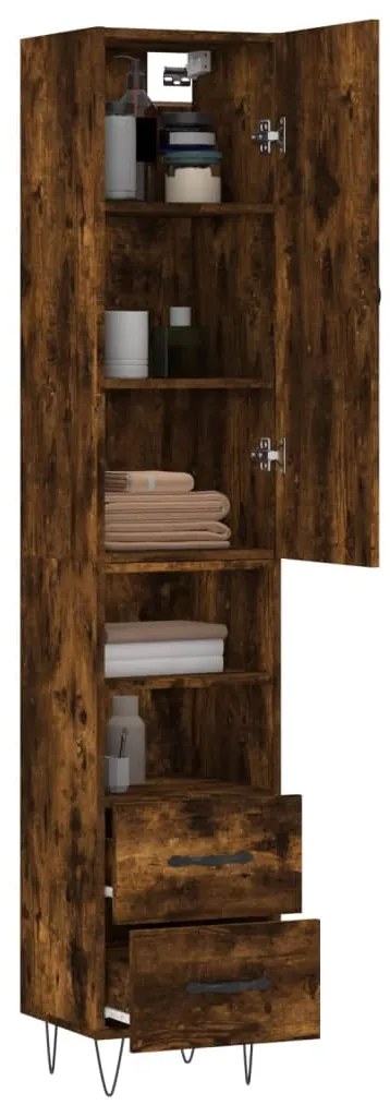 vidaXL Ντουλάπι Καπνιστή δρυς 34,5x34x180 εκ. από Επεξεργασμένο Ξύλο