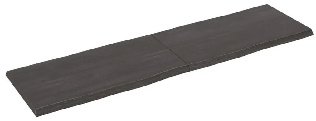 Επιφ Τραπεζιού Αν Καφέ 180x50x(2-4)εκ.Ακατέργ. Μασίφ Ξύλο Δρυός - Καφέ