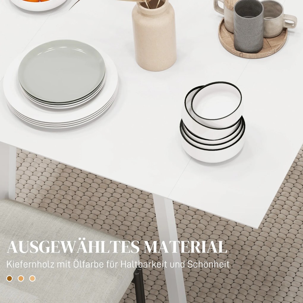 HOMCOM Τραπέζι τραπεζαρίας, πτυσσόμενο τραπέζι κουζίνας, 2 αναδιπλούμενες επιφάνειες, 110 x 86 x 75 cm, Λευκό