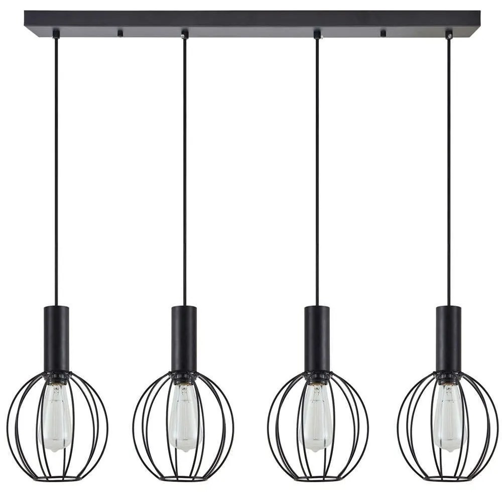 Φωτιστικό Οροφής - Ράγα Adept Tube 77-8539 87x20x300cm 4xE27 60W Black Homelighting