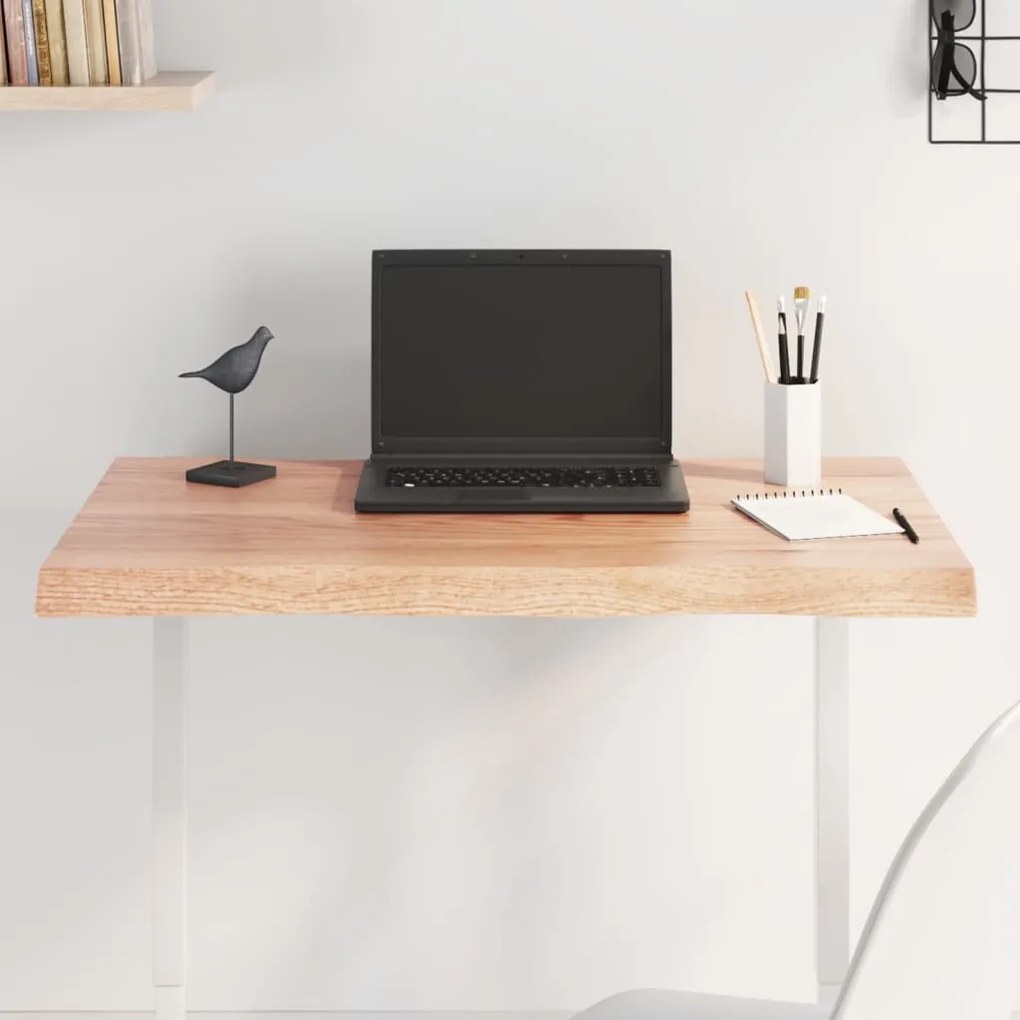 vidaXL Επιφ Τραπεζιού Αν Καφέ 80x60x(2-4)εκ. Ακατέργ. Μασίφ Ξύλο Δρυός