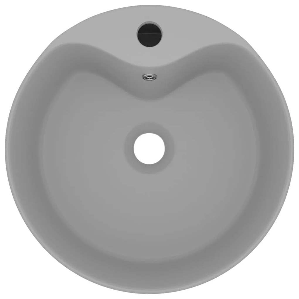 vidaXL Νιπτήρας με Υπερχείλιση Ανοιχτό Γκρι Ματ 36x13 εκ. Κεραμικός